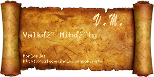 Valkó Mihály névjegykártya
