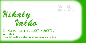 mihaly valko business card